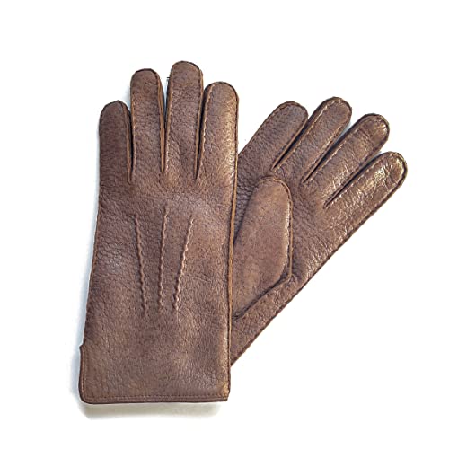 Hand Gewand by Weikert Lederhandschuhe aus Peccary Leder mit sehr weichem Alpaccafutter, Pekari, Winterhandschuhe für Damen & Herren (Fasan, 7) von Hand Gewand by Weikert