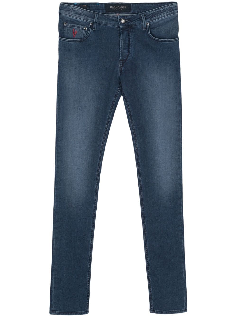 Hand Picked Halbhohe Slim-Fit-Jeans - Blau von Hand Picked