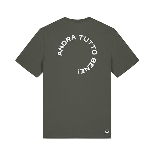 Hand und Feuer Unisex T-Shirt Italienisch Andra Tutto Bene Khaki L von Hand und Feuer