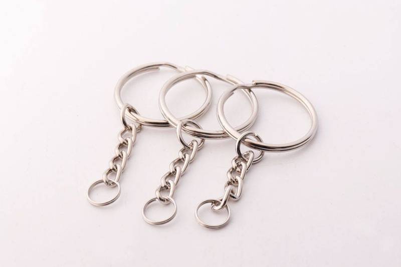 10Pcs 25mm-Ring Key Chain Ringe 55mm Keychain Charms Silver Chains Diy Ring Kette von HandCraftCP