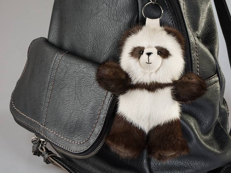 Brauner Panda Bär Schlüsselanhänger Aus Echtem Nerzpelz, Pelz Taschenanhänger, Naturpelz, Handgefertigter Gefüllter Teddybär, Einzigartiger Brauner Panda Bär Schlüsselanhänger Aus Echtem Nerzpelz, Pelz Taschenanhänger, Naturpelz, Handgefertigter Gefüllter Teddybär, Einzigartiger von HandMadeFurU
