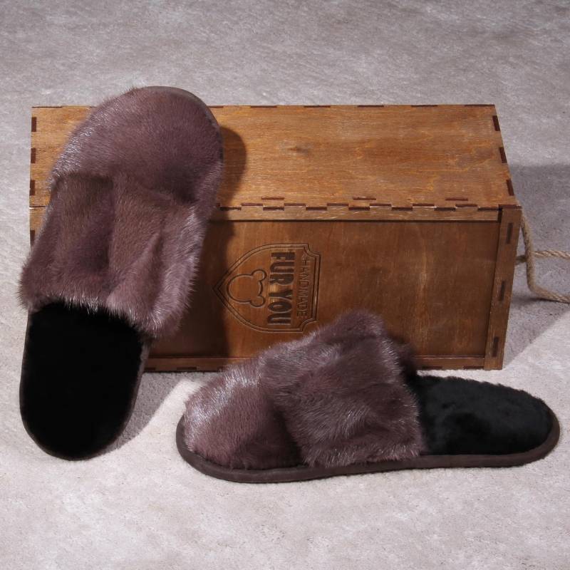 Damen Nerz Pelz Hausschuhe in Rosa-Grau - Elegant, Warm Und Luxuriös Weiche Indoor Schuhe Für Sie, Nachdenkliches Geschenk, Handgemacht Damen Nerz Pelz Hausschuhe in Rosa-Grau - Elegant, Warm Und Luxuriös Weiche Indoor Schuhe Für Sie, Nachdenkliches Geschenk, Handgemacht von HandMadeFurU