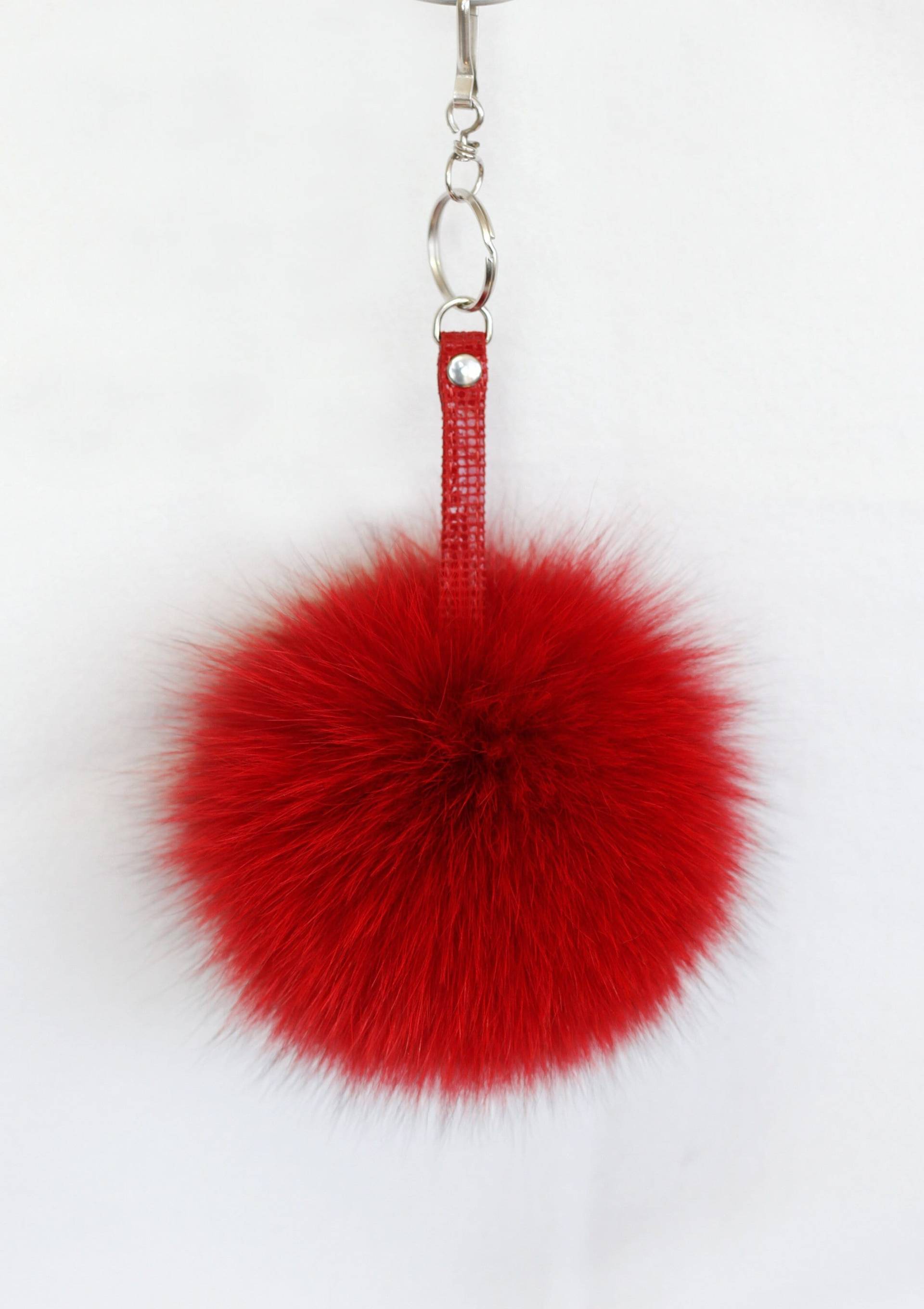 Großer Pelz Pom Schlüsselanhänger - Taschenanhänger Mit Abnehmbarem Pompon, Dekorative Zierleiste Befestigung 7 Farben Großer Pelz Pom Schlüsselanhänger - Taschenanhänger Mit Abnehmbarem Pompon, Dekorative Zierleiste Befestigung 7 Farben von HandMadeFurU
