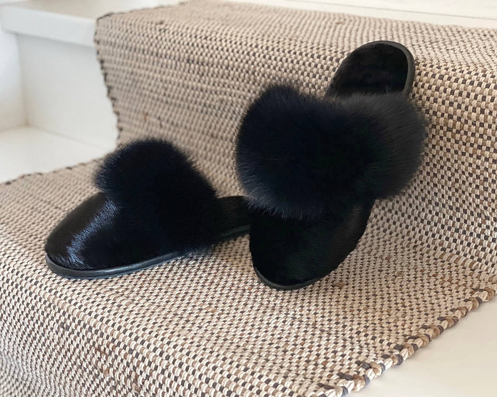 Pelz-Hausschuhe, Fuzzy Hausschuhe Nerz Und Fuchs Echtpelz Hausschuhe, Flauschige Frau Perfektes Weihnachtsgeschenk Für Gemütliche von HandMadeFurU