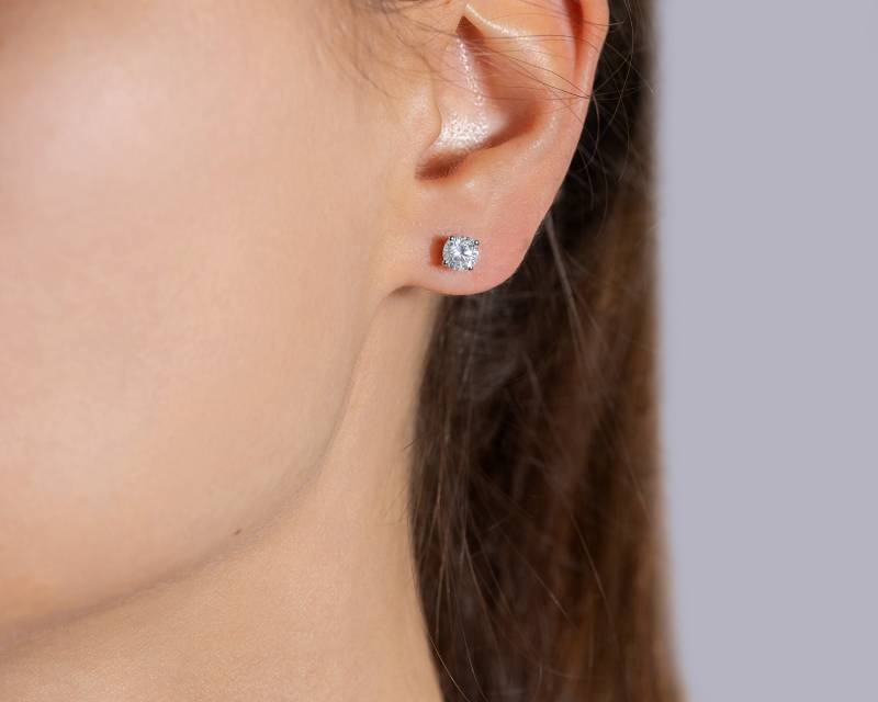 Echte Diamant Ohrstecker 0.80Ct 14K Weißgold H Vs1-Vs2 Natürlich Korb Fassung Für Ihn Sie von HandMadeJewelerz