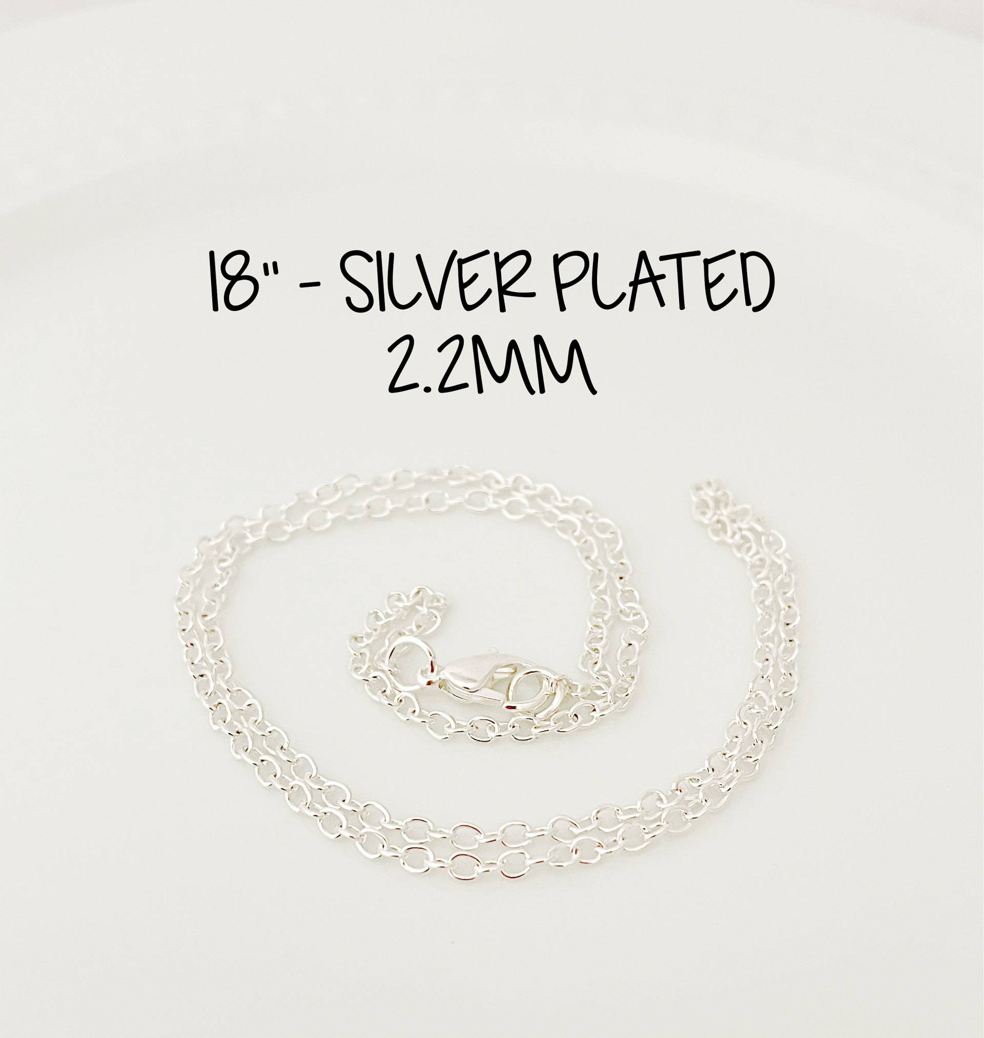 18" Versilberte Kabelketten - 12 Ketten Mit Hummerverschluss Versilbert 3x2, 2mm Menge 18" Versilberte Kabelketten - 12 Ketten Mit Hummerverschluss Versilbert 3x2, 2mm Menge von HandStampingSupplies