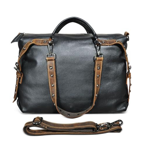 Handadsume Dick Echtleder Crazy Horse Leder Reisen Einkaufen Tasche Handtasche Obergriff Umhängetasche für Frauen 6640 600 (A+600) von Handadsume