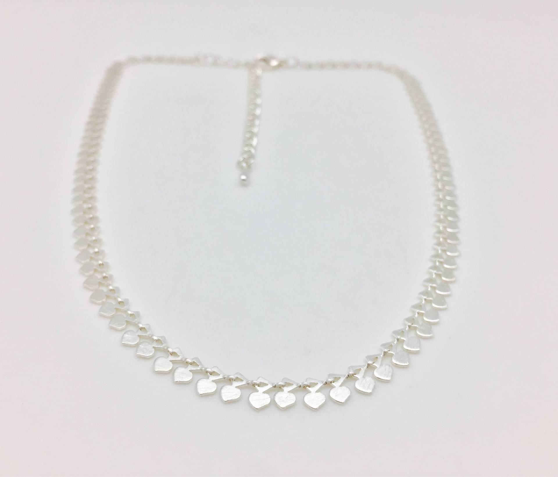 Silber Herz Halskette/Versilbertes Messing // Anlaufbeständig 40 cm Mit 5 Verlängerung Silber Herz Halskette/Versilbertes Messing // Anlaufbeständig 40 cm Mit 5 Verlängerung von HandandMindCreations