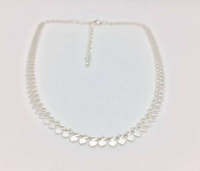 Silber Herz Halskette/Versilbertes Messing // Anlaufbeständig 40 cm Mit 5 Verlängerung Silber Herz Halskette/Versilbertes Messing // Anlaufbeständig 40 cm Mit 5 Verlängerung von HandandMindCreations