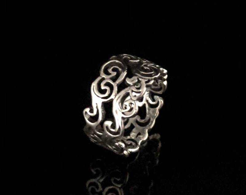 Breiter Filigraner Schnörkelring // 925 Sterling Silber Größen 5 Bis 9 Handgemacht von HandandMindSilver
