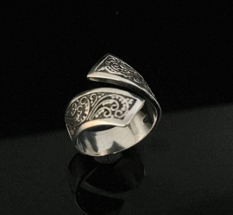 Handperlen Sterling Silber Bali Wickelring 925 Oxidiert von HandandMindSilver