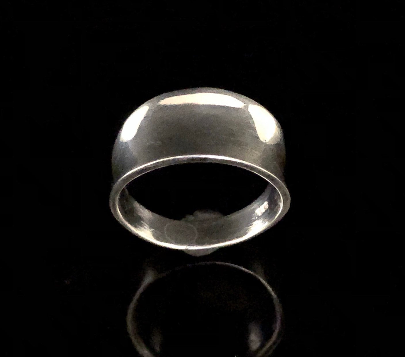 Konkaver Silberring Einfaches Poliertes Band von HandandMindSilver