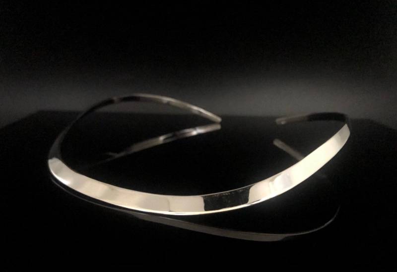 sterling Silber Flach Halsreif 6 Mm Halsband, 45 cm von HandandMindSilver