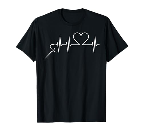 Nähen Heartbeat Outfit Herzschlag Schneiderei Nähnadel T-Shirt von Handarbeit Sticken Schneiderin Nadel Nähmaschine