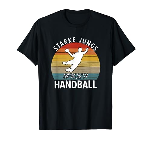 Handballspieler Handballer, Starke Jungs Spielen Handball T-Shirt von Handball Kinder Geschenke Handballer Zubehör
