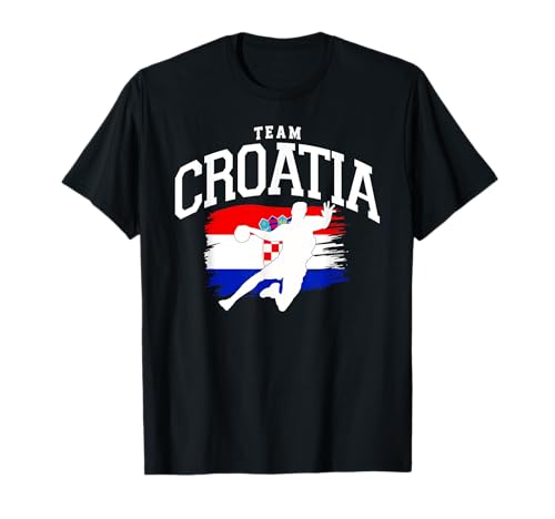 Handball Kroatien Trikot Croatia Handballfan T-Shirt für Männer, Frauen und Kinder, die gerne spielen, Schwarz, Klein von Handball Kroatien Tshirt Croatia Handballfan