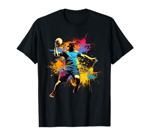 Bunter Handballspieler Junge auf Herren Handball T-Shirt Bunter Handballspieler Junge auf Herren Handball T-Shirt von Handball Men Handball player Boy