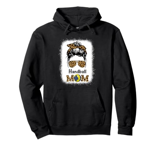 Handball Mom gebleichter Leoparden-Geparden-Druck Damen Handball Pullover Hoodie von Handball Mom Mom Mama Mothers Day Funny Leopard