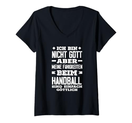Damen Lustiger Handball Spruch T-Shirt mit V-Ausschnitt Damen Lustiger Handball Spruch T-Shirt mit V-Ausschnitt von Handball Spruch Lustige Handballer Geschenke