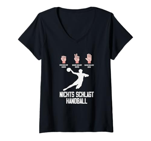 Damen Nichts Schlägt Handball Lustiger Handball Spruch T-Shirt mit V-Ausschnitt Damen Nichts Schlägt Handball Lustiger Handball Spruch T-Shirt mit V-Ausschnitt von Handball Spruch Lustige Handballer Geschenke