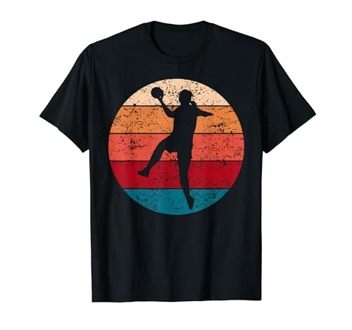 Handball Retro Vintage Handballerin Beachhandball Damen T-Shirt von Handball Zubehör Bekleidung Für Frauen Und Mädchen