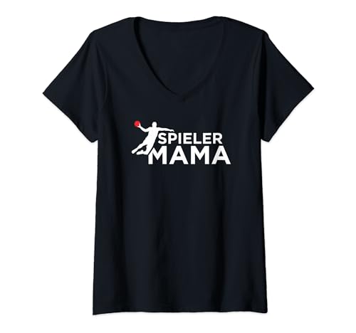 Damen Handball Spieler Mama Handballspieler Teamsport Geschenk T-Shirt mit V-Ausschnitt Damen Handball Spieler Mama Handballspieler Teamsport Geschenk T-Shirt mit V-Ausschnitt von Handball & Hanballer Shop