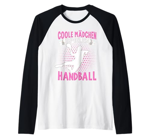Handballerin Damen Kinder Coole Mädchen Spielen Handball. Raglan von Handballer Zubehör Handballspieler Sportler Sport.