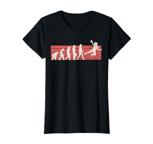 Handballspielerin Evolution Handballerin Mädchen Damen T-Shirt Handballspielerin Evolution Handballerin Mädchen Damen T-Shirt von Handballmannschaft Handball Zubehör Sport Frauen