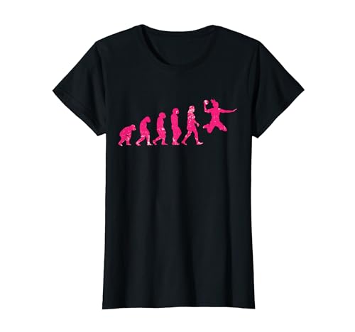 Handballspielerin Evolution Handballerin Mädchen Damen T-Shirt Handballspielerin Evolution Handballerin Mädchen Damen T-Shirt von Handballmannschaft Handball Zubehör Sport Frauen