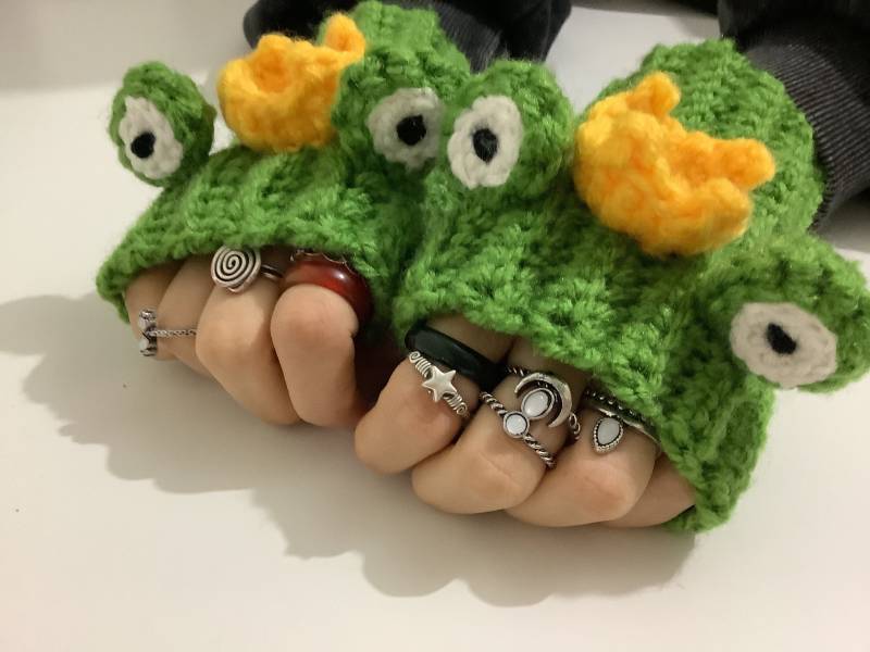 Gehäkelte Frosch Armstulpen Handgestrickte Armstulpen Gehäkelte Frosch Armstulpen Handgestrickte Armstulpen von Handbyleila