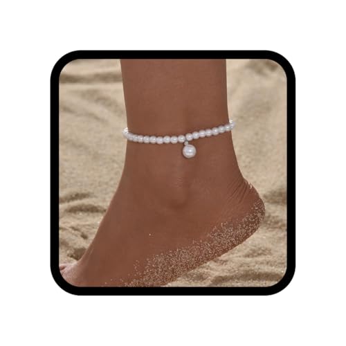 Handcess Boho-Perlen-Fußkettchen für Damen, Fußkettchen, Perlen, Fußschmuck für Damen und Mädchen von Handcess