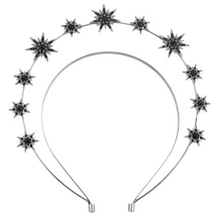 Handcess Prinzessinnen-Haarreif Stern glitzernd Festival Haarschmuck für Frauen (schwarz) von Handcess