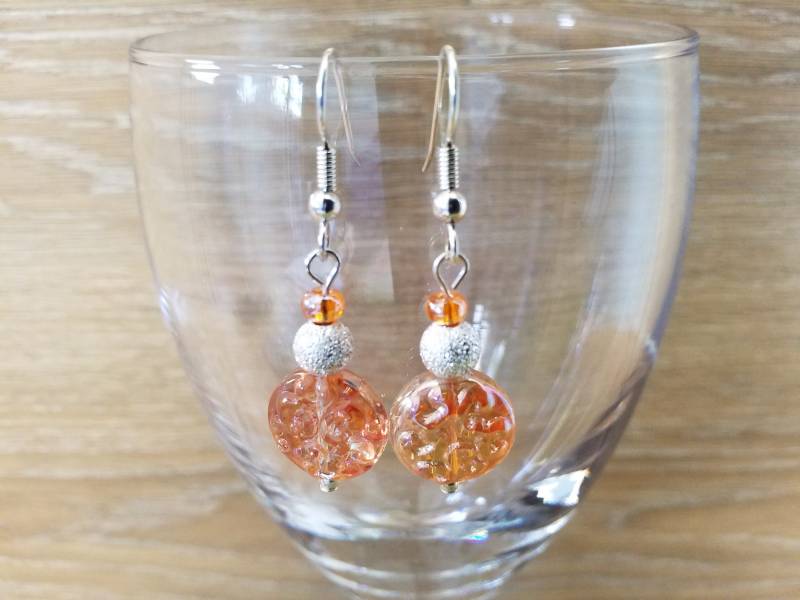 Gelb Orange Ohrring Silberplatte Oder Sterling Silber von HandcraftLaury