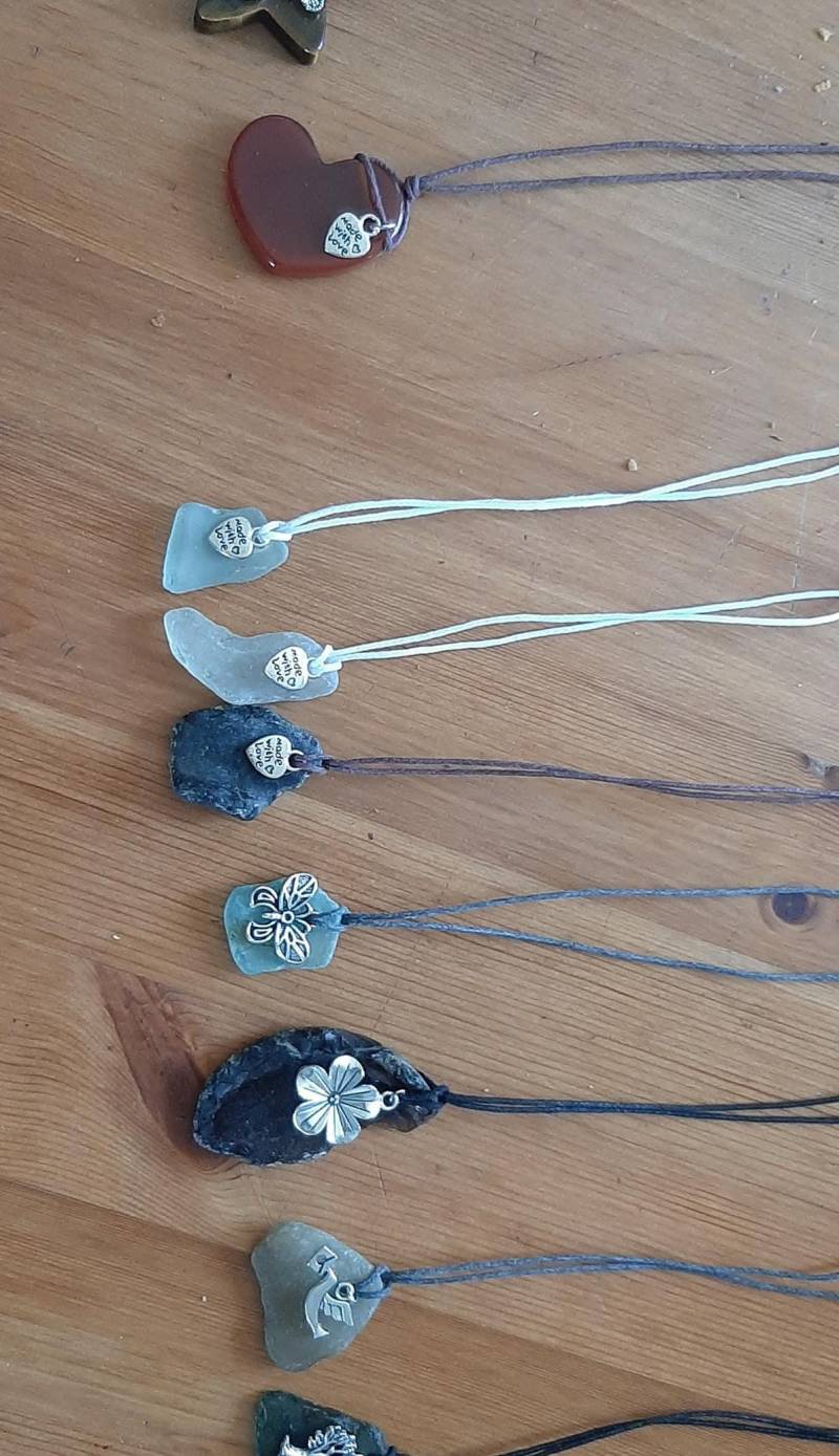 Flussglas Kette, Upcycling Chain, Recycling Chain von HandcraftedFromGer