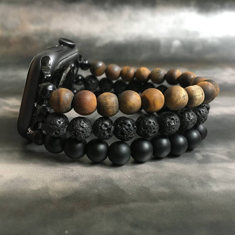 Armband Für Perlenapfel Tigerauge, Lavastein, Onyx von HandcraftedInTheUK
