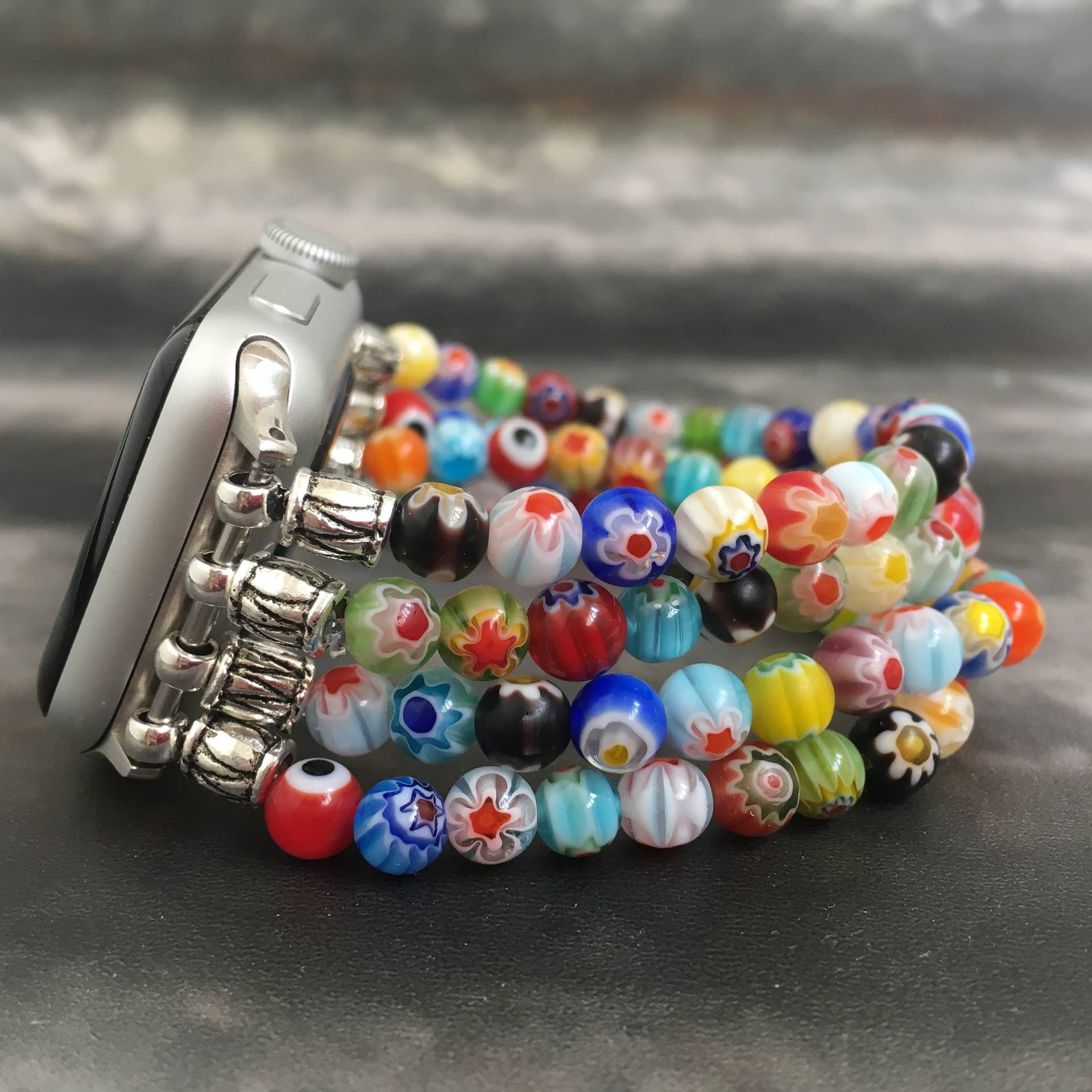 Millefiori Beaded Apple Uhrenarmband Buntes Iwatch Armband von HandcraftedInTheUK