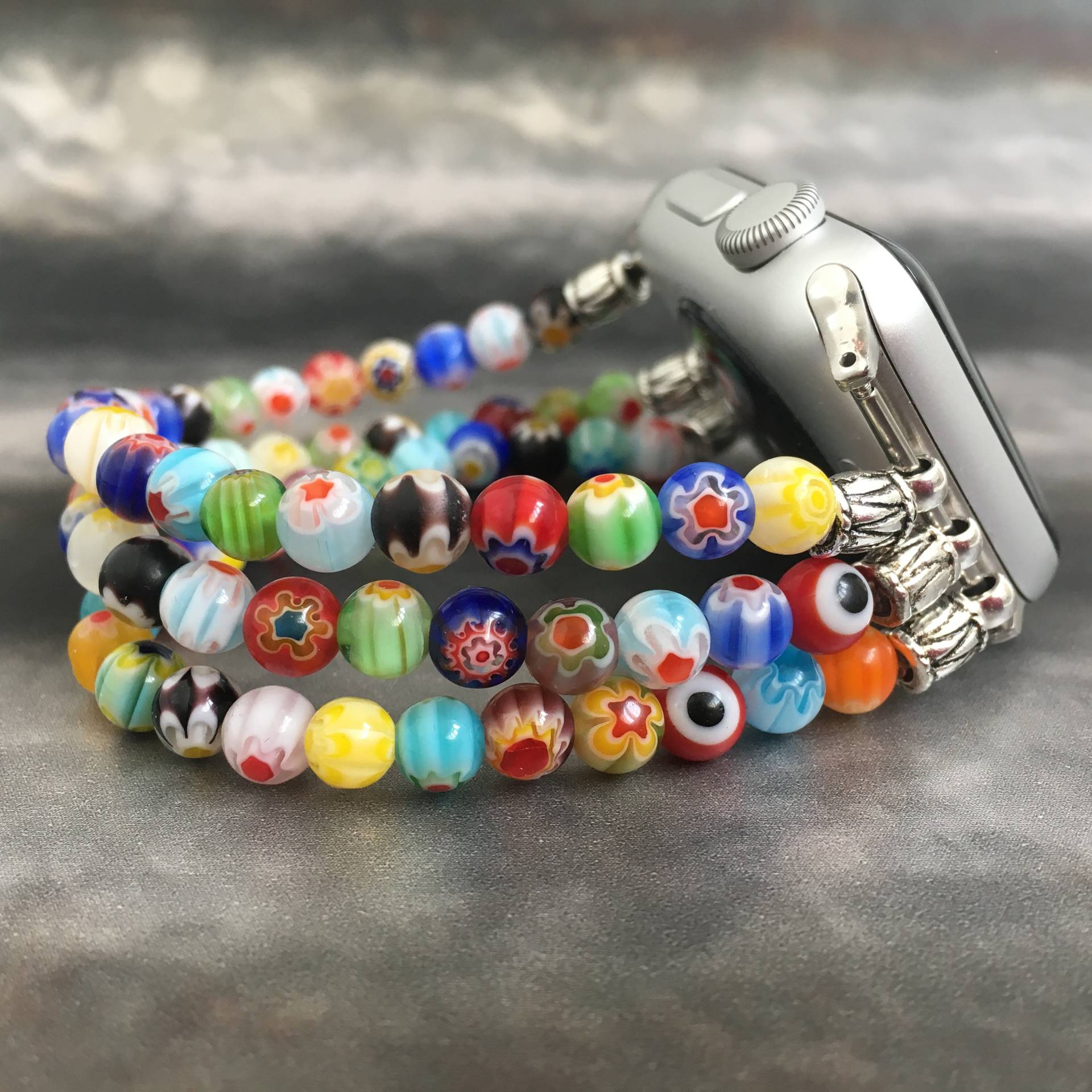 Uhrenarmband Perlen Apfel Damen Stretch Armband von HandcraftedInTheUK