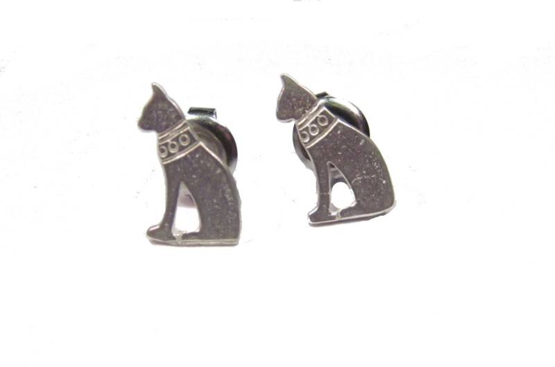 sterling Silber Cat Ohrringe sterling Silber Cat Ohrringe von Handcraftedsterling