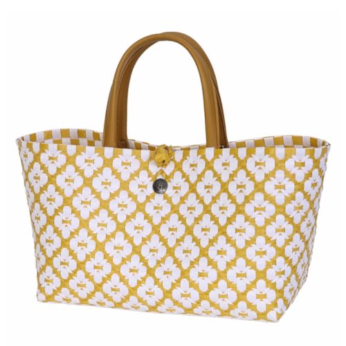 [DL] Mini Motif bag Handbag mustard with white pattern size S with short PU handles von Handed By