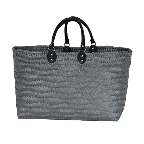 Handed By - Dune Shopper Dark Grey/Dunkelgrau size M with PU handles von Handed By