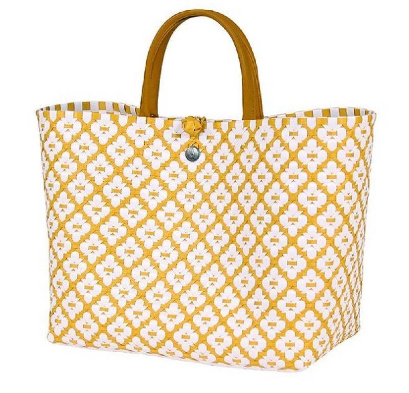 Handed By Einkaufskorb Handed By Shopper Motif Bag Mustard With White Pattern von Handed By