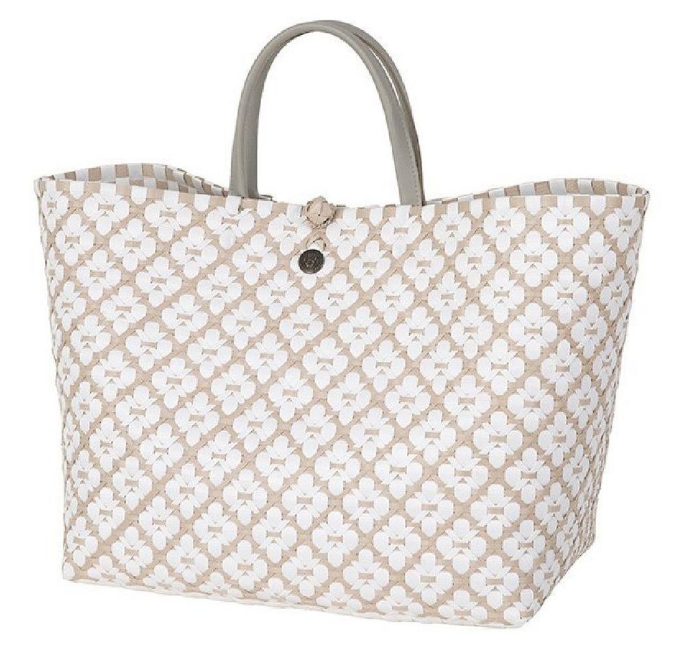 Handed By Einkaufskorb Handed By Shopper Motif Pale Grey With White Pattern von Handed By