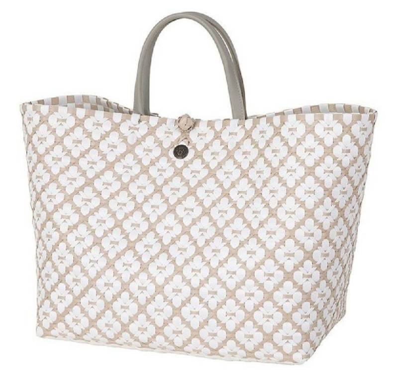 Handed By Einkaufskorb Handed By Shopper Motif Pale Grey With White Pattern von Handed By