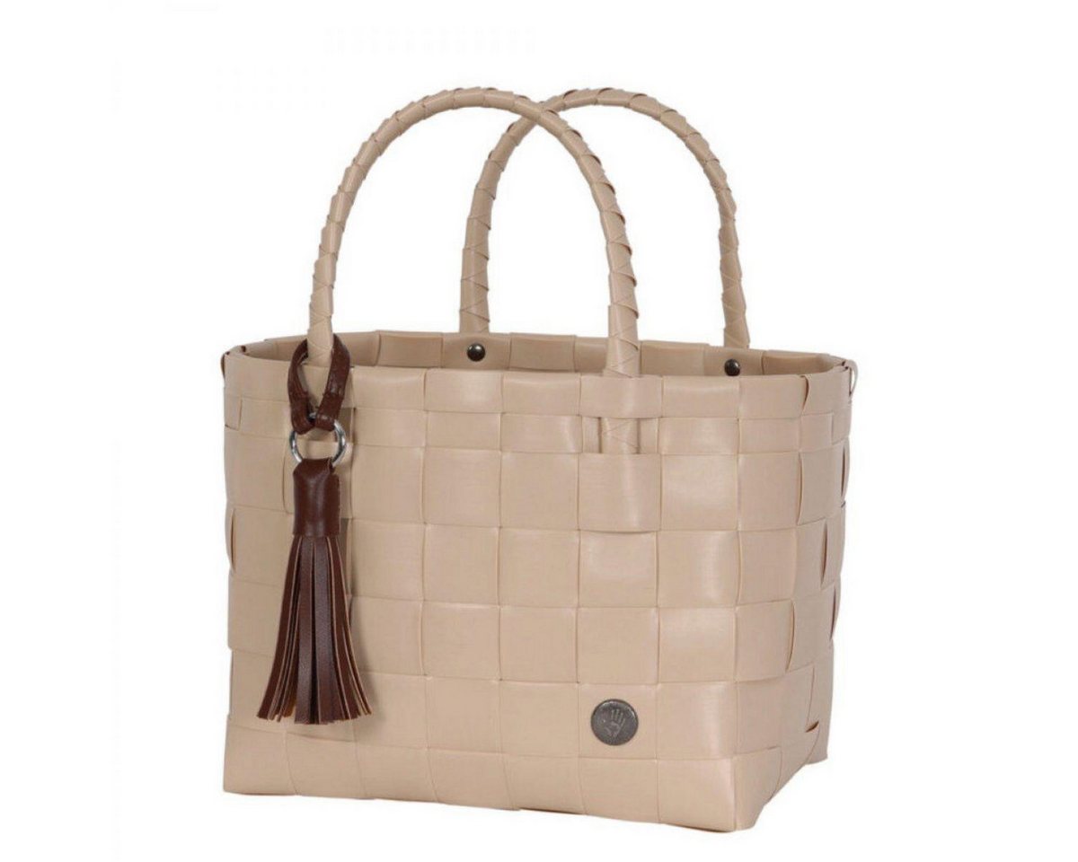 Handed By Einkaufskorb Handed By Shopper Paris Mini Nougat Cream mit Quaste in Dark Chocolate von Handed By