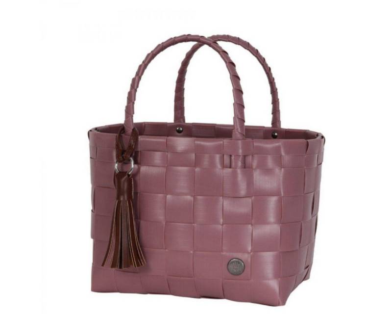 Handed By Einkaufskorb Handed By Shopper Paris Mini Rustic Pink mit Quaste in Dark Chocolate von Handed By