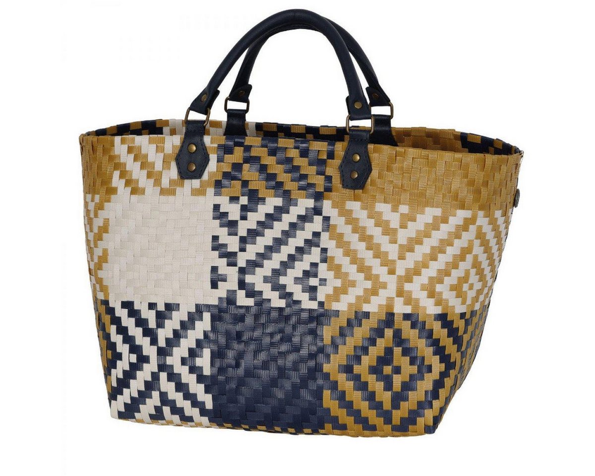 Handed By Einkaufskorb Handed By Shopper Quinn Navy Ochre Yellow von Handed By