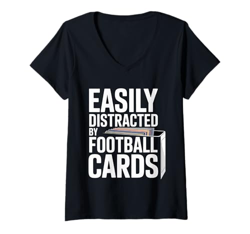 Damen Easily Distracted by Football Cards Sammlerfan - T-Shirt mit V-Ausschnitt Damen Easily Distracted by Football Cards Sammlerfan - T-Shirt mit V-Ausschnitt von Handelskollektor Fußball