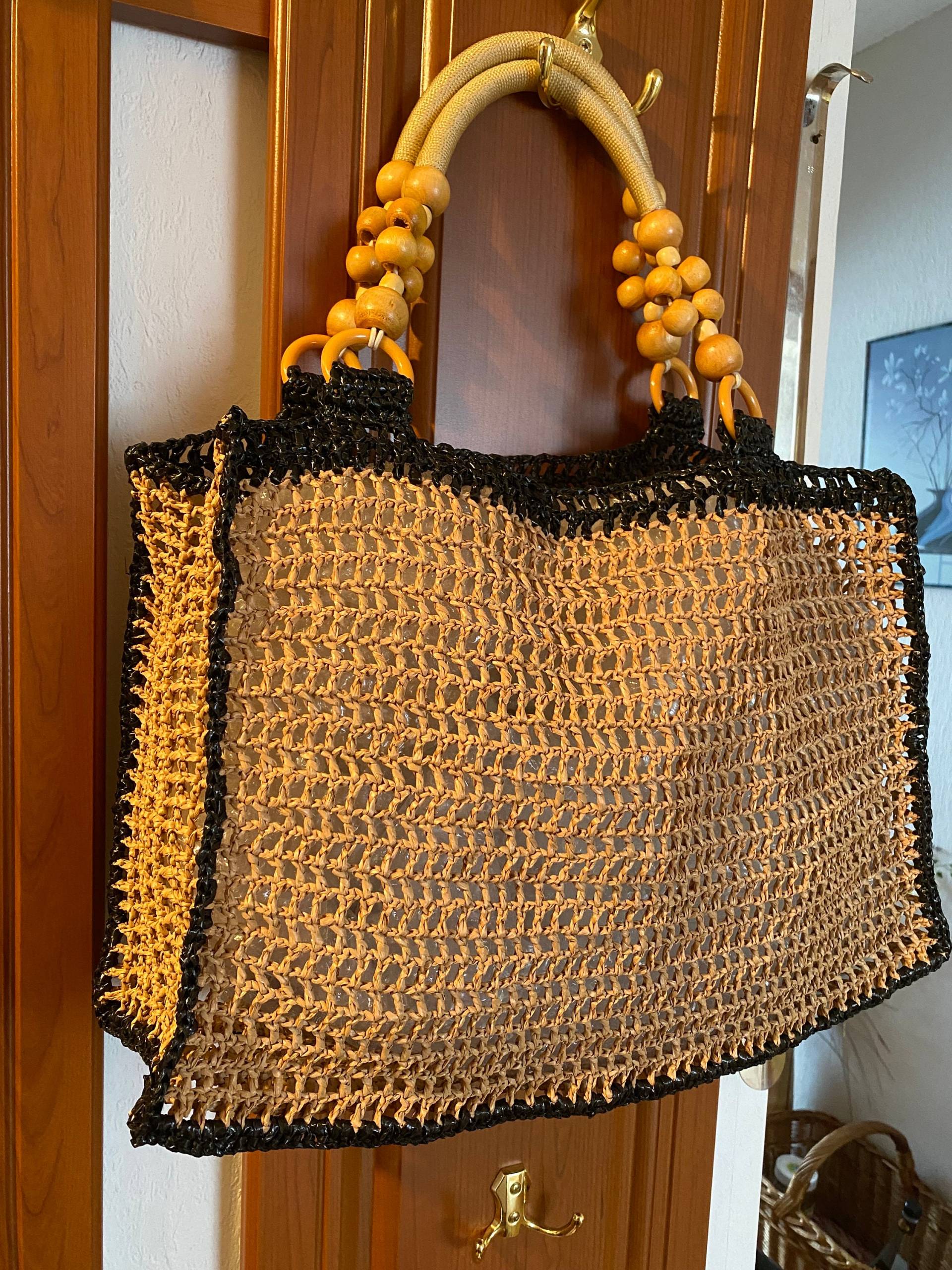 Raffia Tote Bag Net Market, Strandtasche, Shoppingbag Raffia Tote Bag Net Market, Strandtasche, Shoppingbag von HandgeflochteneWaren