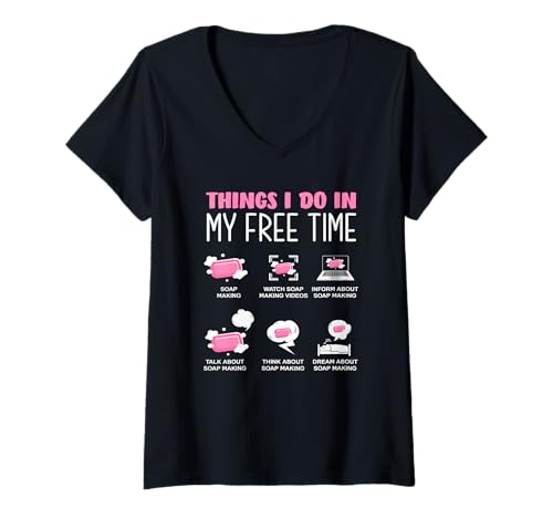 Damen Seifenherstellung Meine Freizeit Seifenherstellung Videos T-Shirt mit V-Ausschnitt Damen Seifenherstellung Meine Freizeit Seifenherstellung Videos T-Shirt mit V-Ausschnitt von Handgemachte Naturseife Geschenkideen Seifenmacher