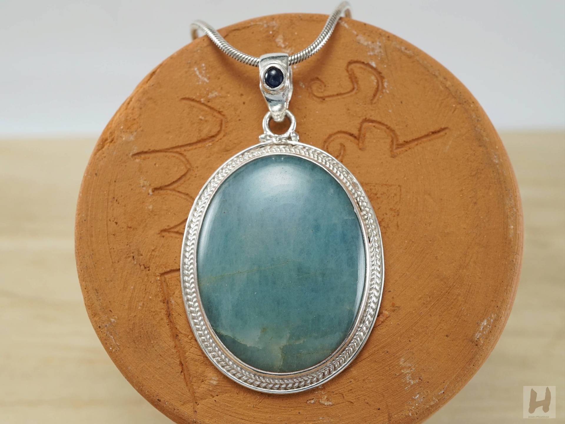 Oval Aquamarin Anhänger Sterling Silber, Saphir Anhänger, März Geburtsstein Oval Aquamarin Anhänger Sterling Silber, Saphir Anhänger, März Geburtsstein von HandiMonsoon